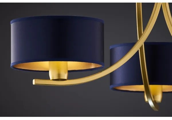 Jupiter 2093 - Láncos csillár ARTHUR 3xE27/15W/230V kék/arany