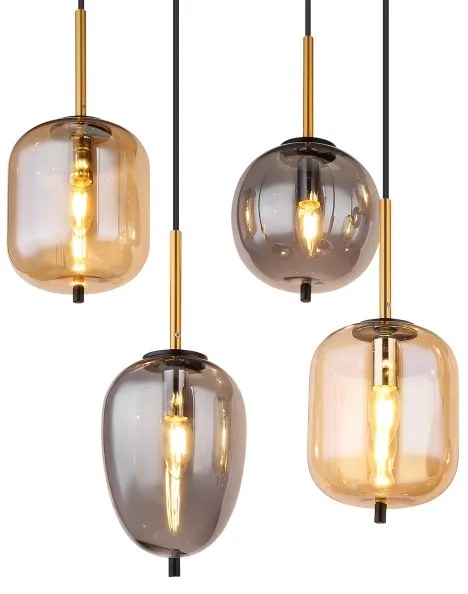 Globo 15345-8A - Csillár zsinóron BLACKY 8xE14/40W/230V réz