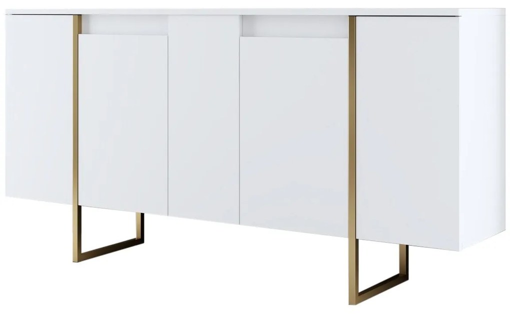 Konzolasztal Luxe - White, Gold