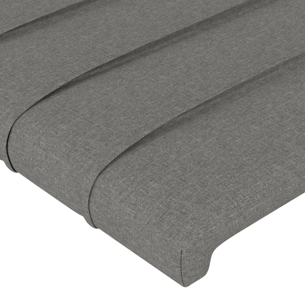 sötétszürke szövet LED-es fejtámla 200x5x78/88 cm
