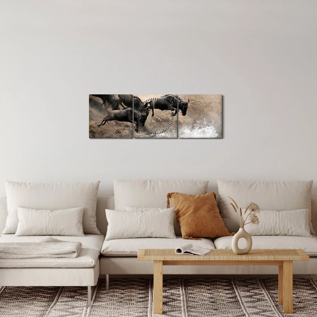 Kép - Gnúcsorda (órával) (90x30 cm)