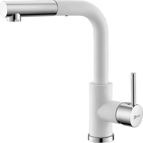 LUX S Metalac T03815 Mosogató Csaptelep - Kihúzható, Fehér
