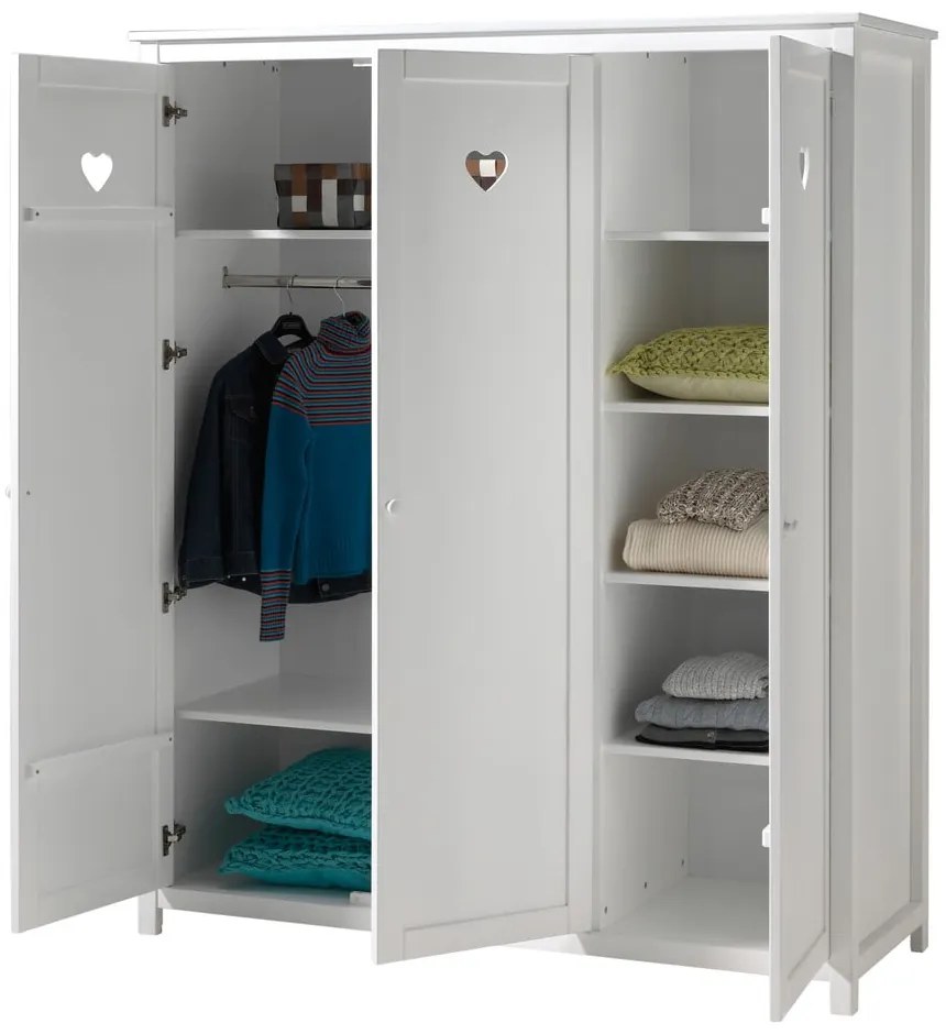 Fehér gyerek ruhásszekrény 159x191x57 cm Amori – Vipack