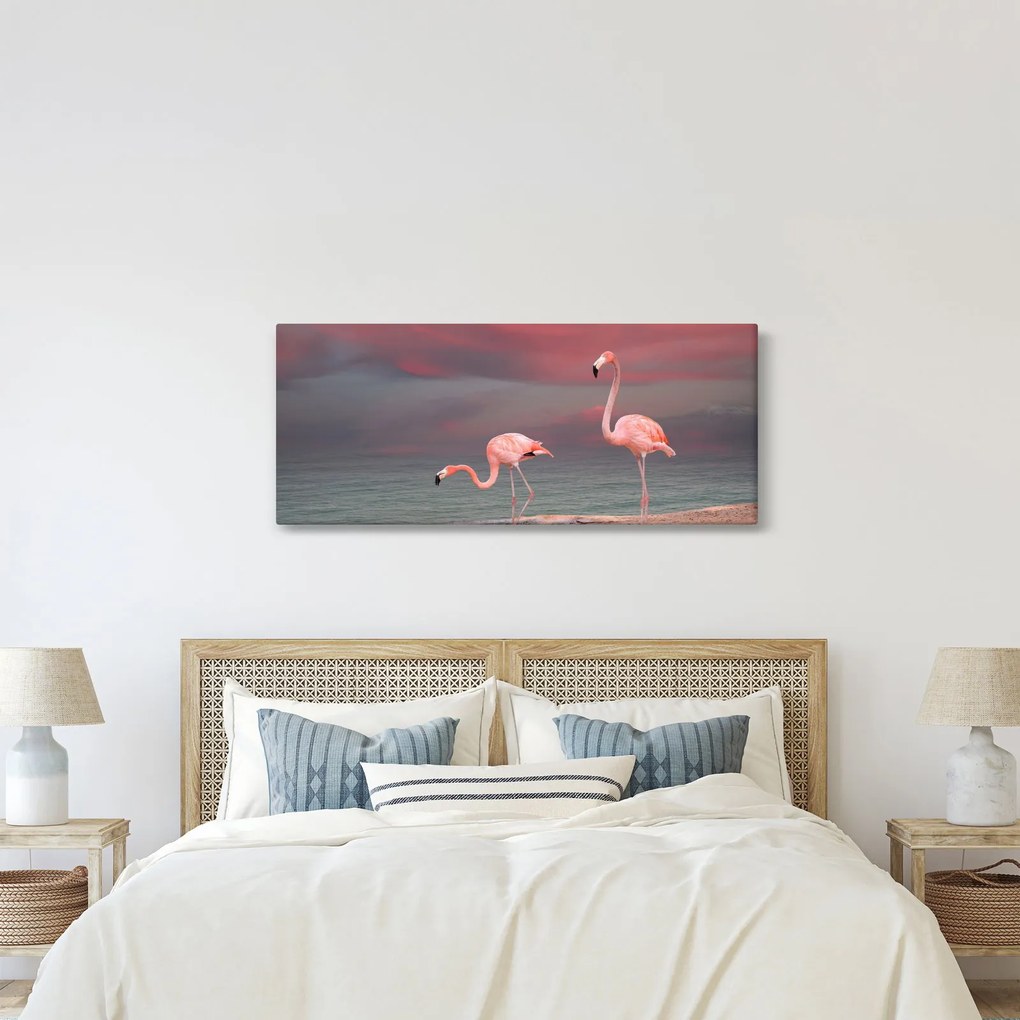 Flamingók képe (120x50 cm)
