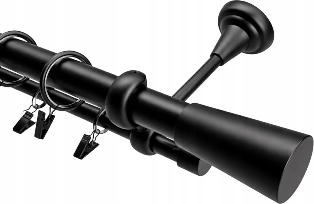 Mennyezeti Függönykarnis Dupla Fém 25 MM Függönykarnis Választható Végekkel 160 CM