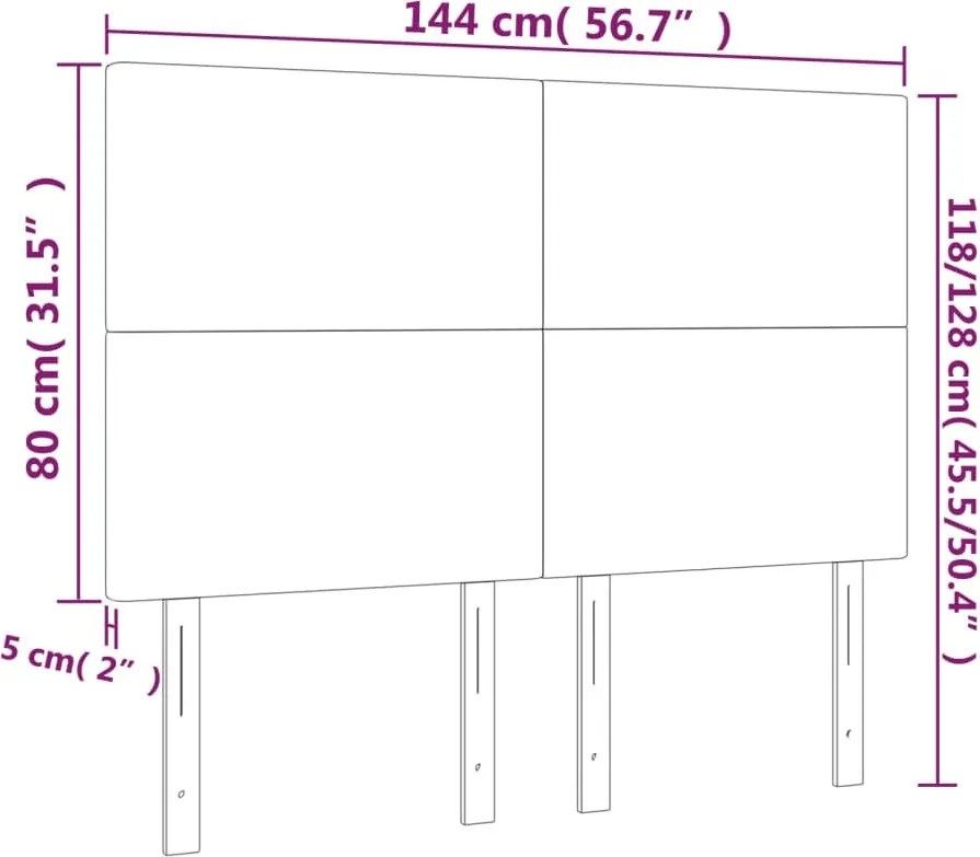 fekete bársony fejtámla 144x5x118/128 cm