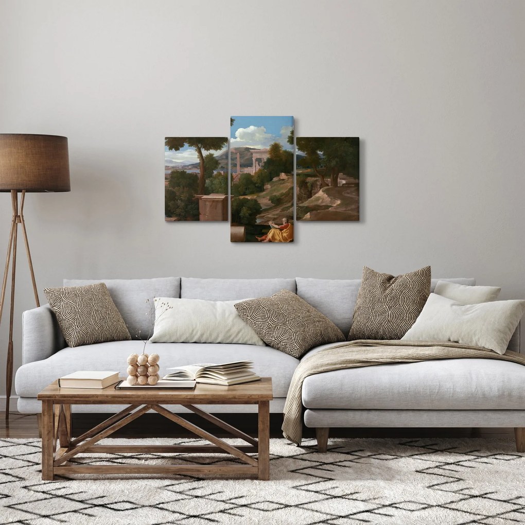 Kép - Nicolas Poussin, Landscape with Saint John on Patmos, reprodukciók (90x60 cm)