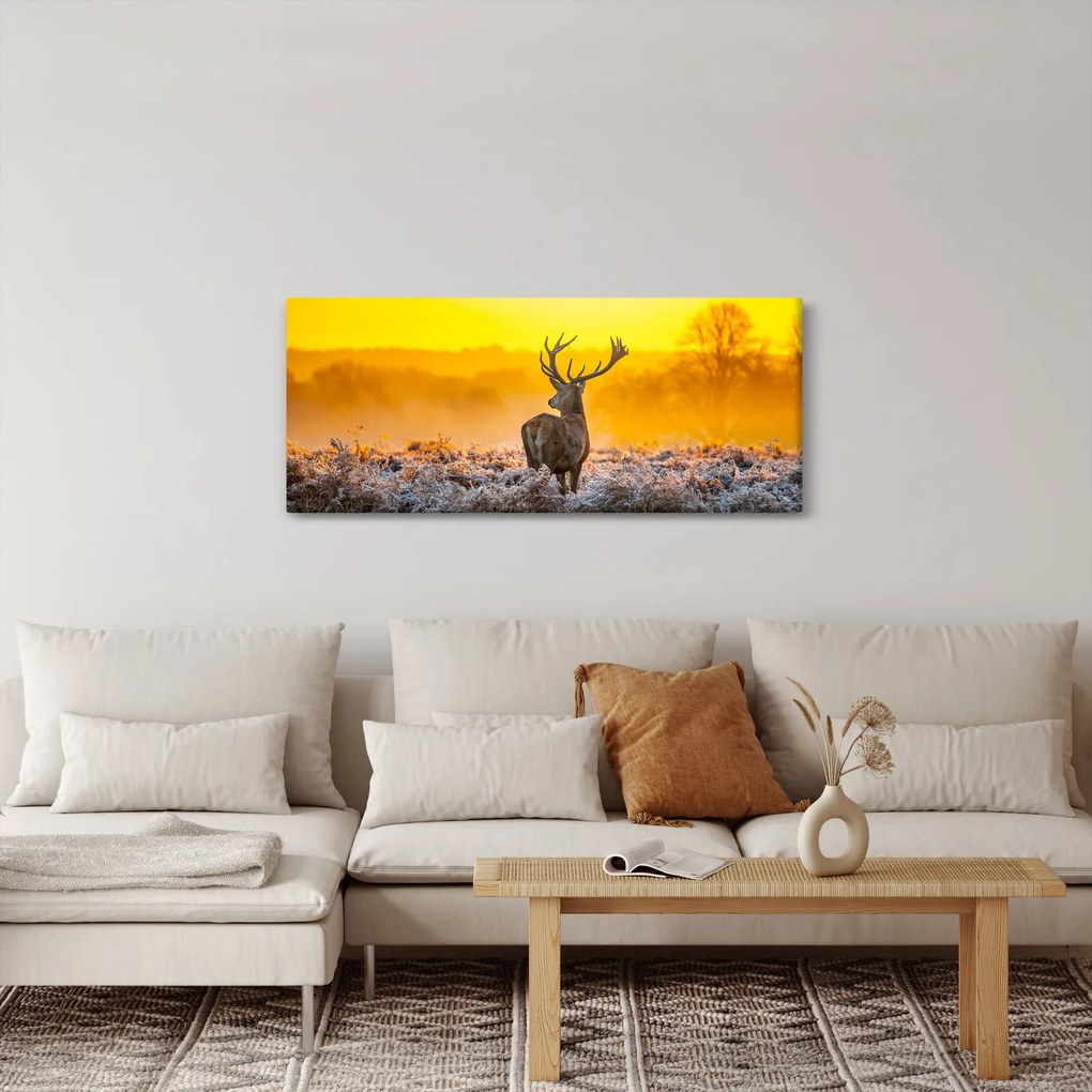 Kép - Szarvas napfelkeltekor (120x50 cm)