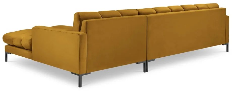 Bali sárga bársony sarokkanapé, jobb oldali - Cosmopolitan Design