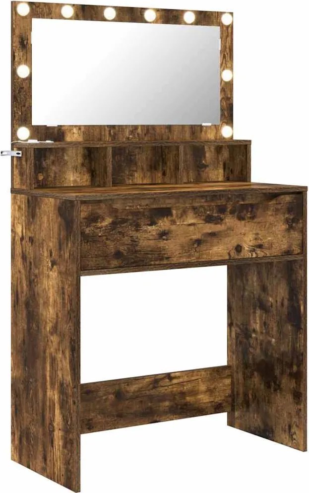 vidaXL Hálószobai Öltözködő Asztalok Füstölt tölgy 80 x 39,6 x 135 cm