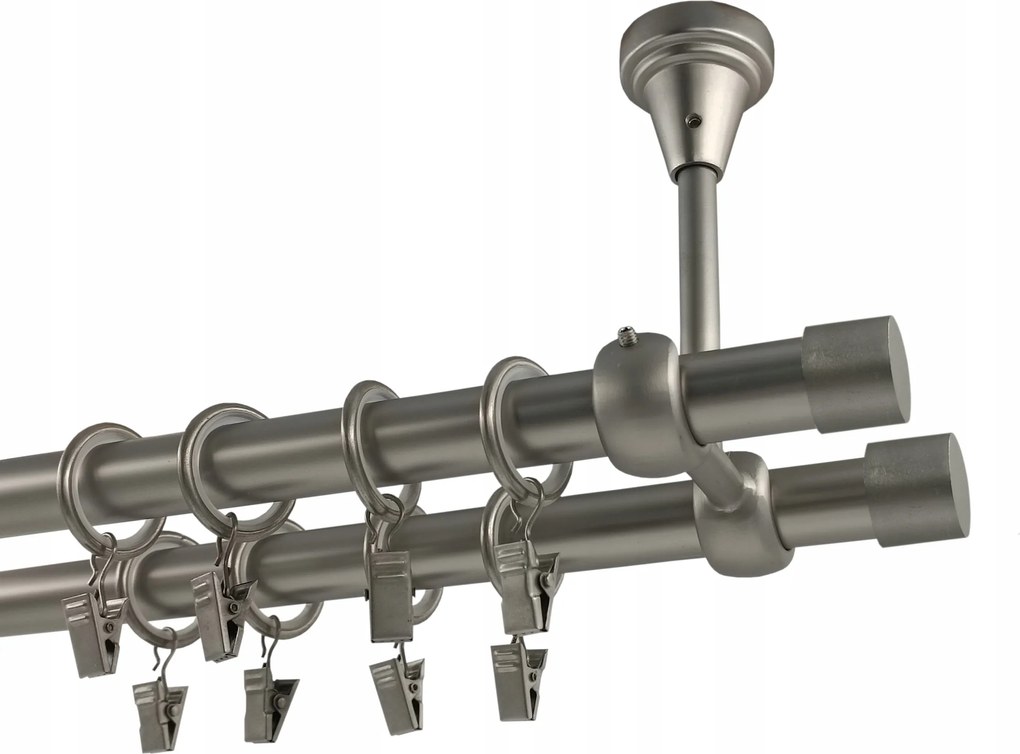 Függönykarnis Fém Mennyezeti 19+19mm MIX Végek Szatén 240cm Smart galvanizált