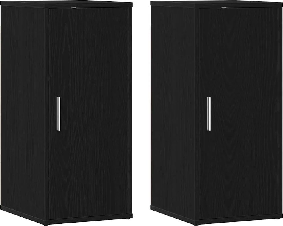 vidaXL 2 db fekete tölgy szerelt fa cipőszekrény 32x35x70 cm