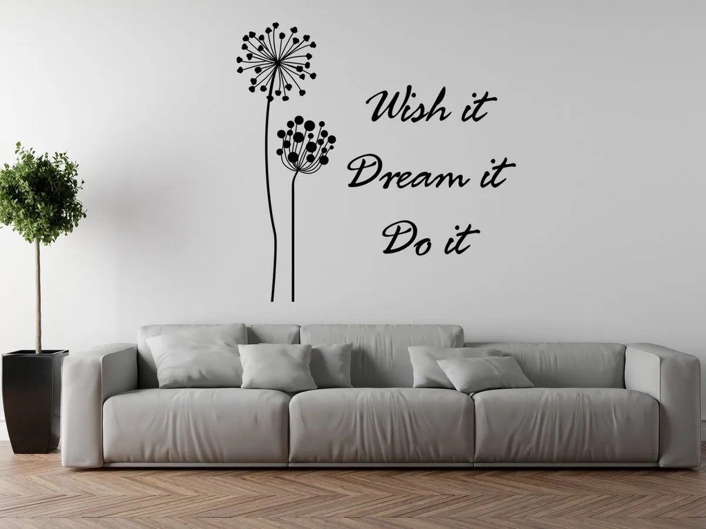 Gario Falmatrica Wish it dream it do it Szín: Fekete-Matt, Méret: 50 x 50 cm