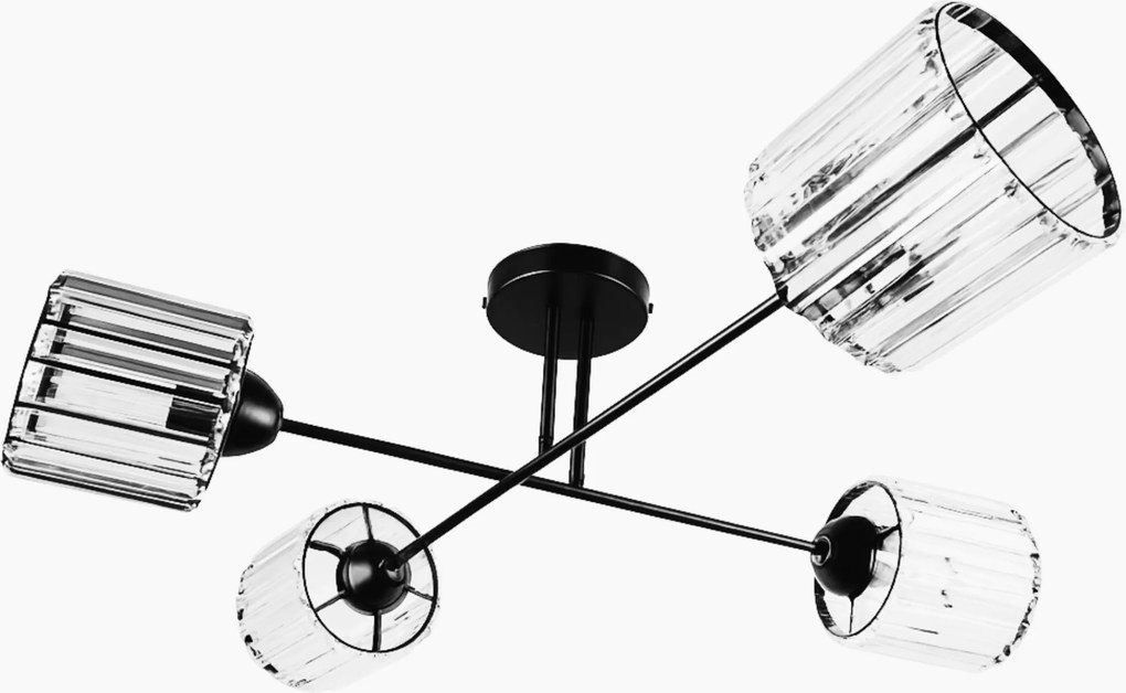 Függőlámpa Mennyezeti Csillár kristály fekete Modern Led glamour