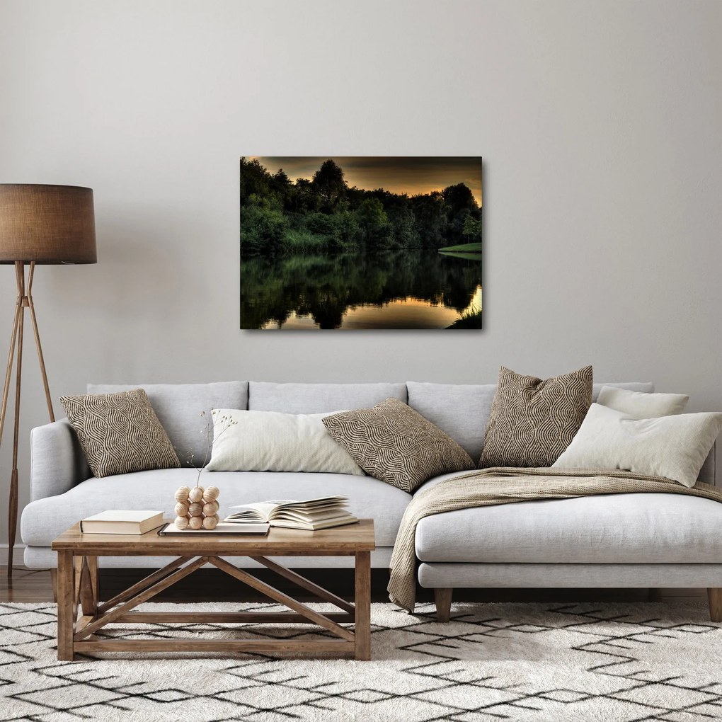 A tó képe az erdő mellett (70x50 cm)
