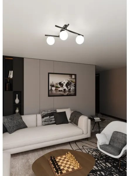 Mennyezeti lámpa SMART 3xE14/10W/230V fekete/fehér
