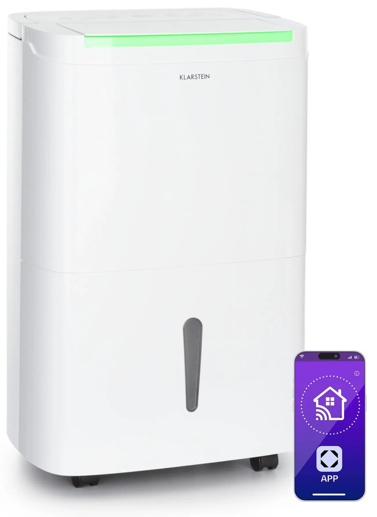 Klarstein DryFy Pro Connect Smart, Párátlanító, WiFi, Kompresszor, 30l/d, 25-30 m², Fehér