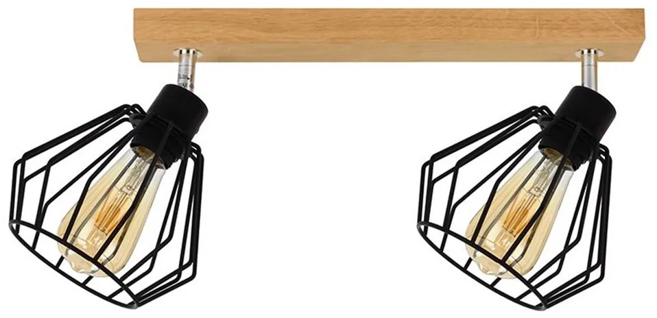 Spot-Light DO63804274 - VENTI mennyezeti lámpa 2xE27/15W/230V tölgy