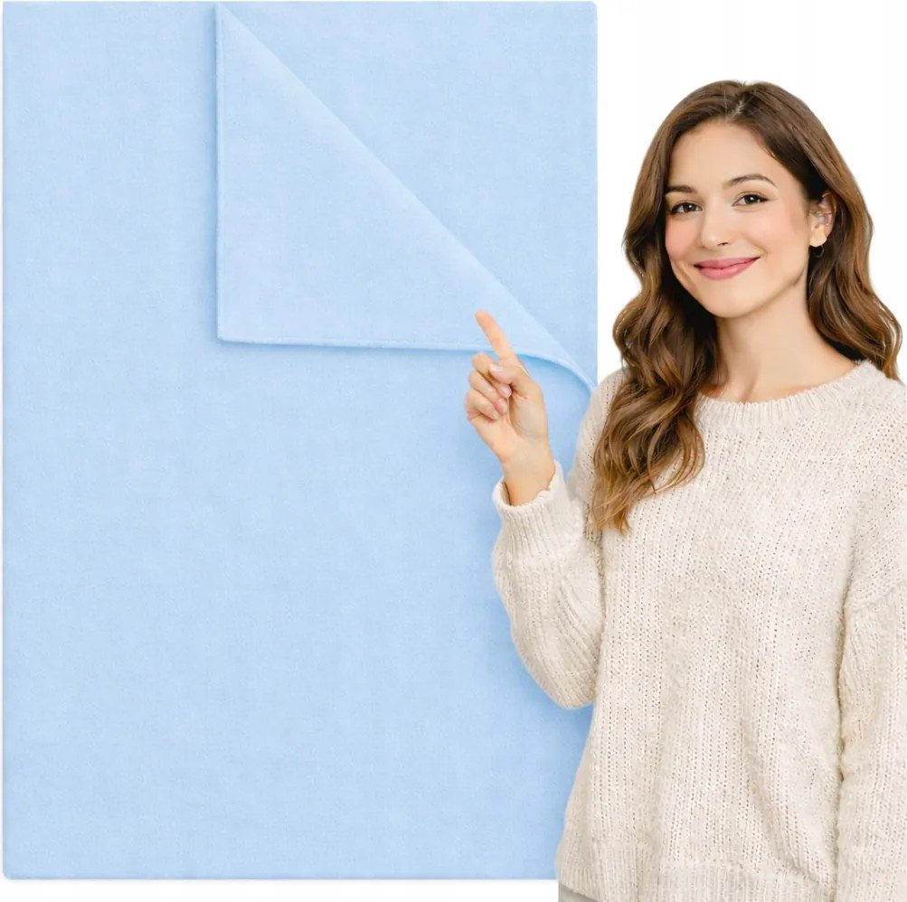 160x210 cm-es hagyományos pamut lepedő, gumírozás nélkül, kék színű Lengyel