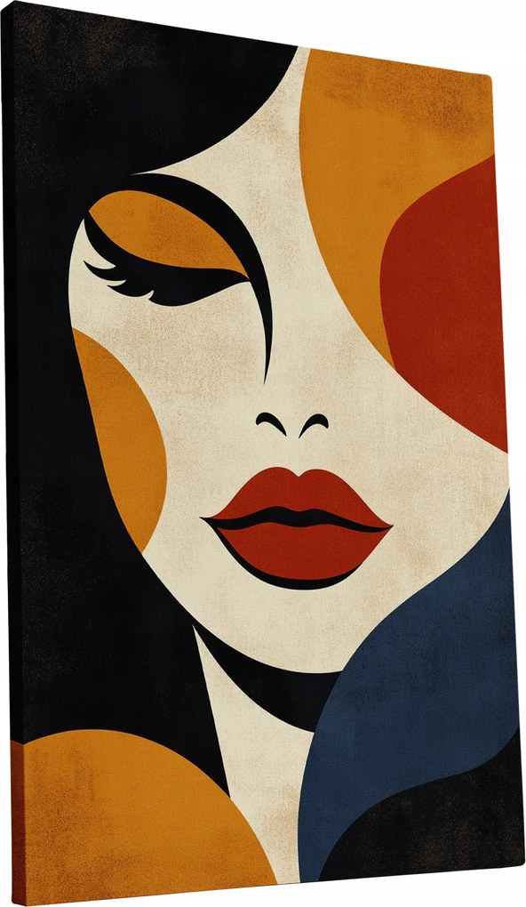 Vászonkép Retro Nő a 70-es évek stílusában otthon nappali 60x90