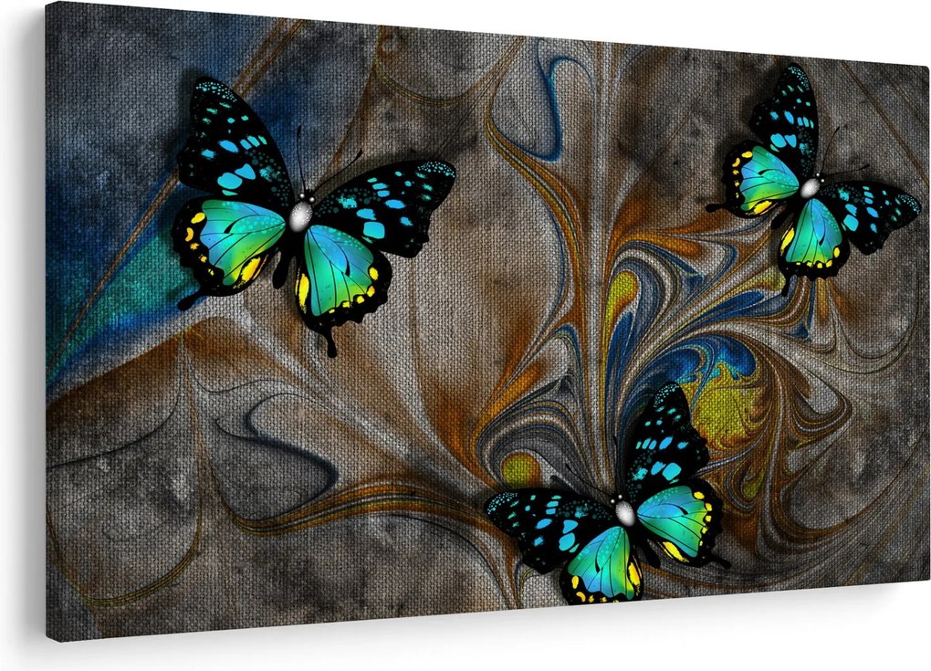 Kép - fényes pillangók képben (90x60 cm)