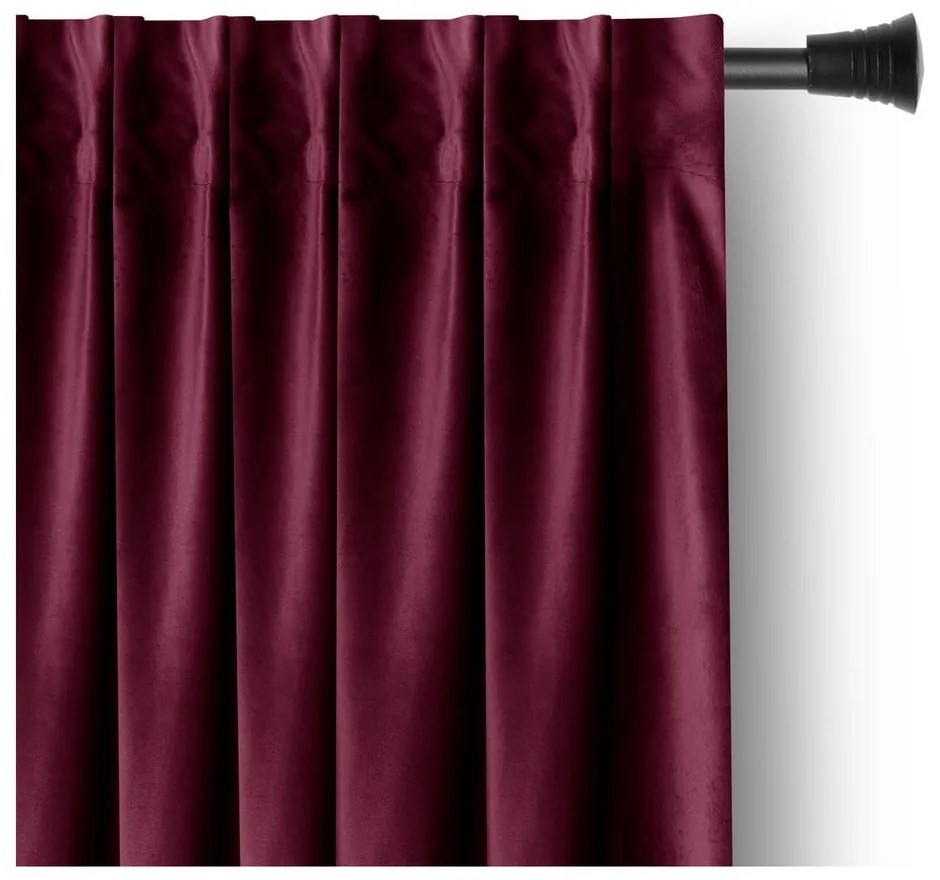 Borvörös bársony dimout (részleges sötétítő) függöny 140x245 cm Pleat – Restilo