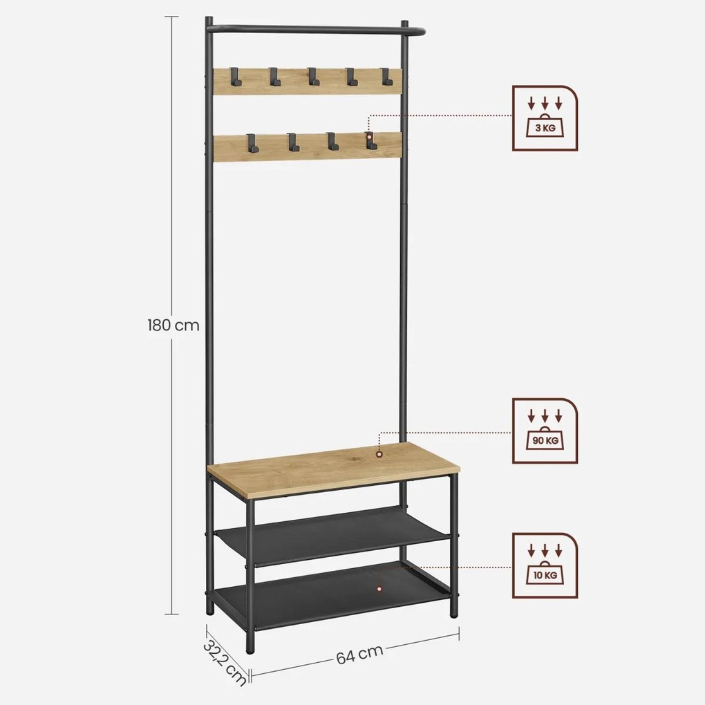 TAYLOR ARTISAN 64x180 cm-es fogas cipőtartóval