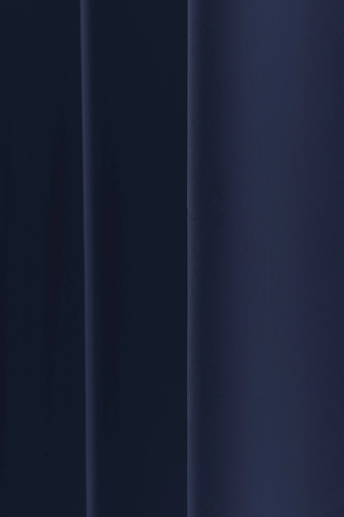 Függöny OXFORD LIGHT 140x250 cm, sötétkék Felfüggesztés: Fém gyűrűk