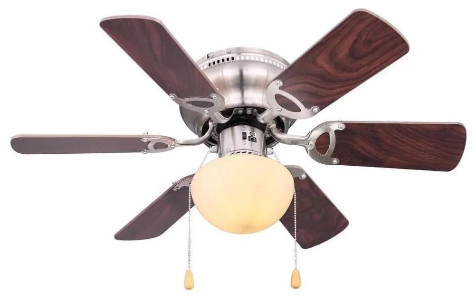 ZEVENTI - Mennyezeti ventilátor GALDANA 1xE27/60W/230V barna/bézs 03802-OEM