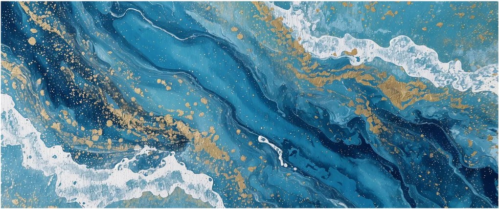 Kép - Világoskék márvány arannyal II. (120x50 cm)