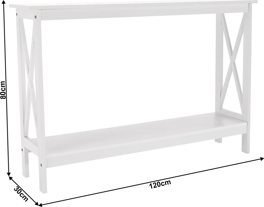 Konzolasztal, fehér, APOLOS