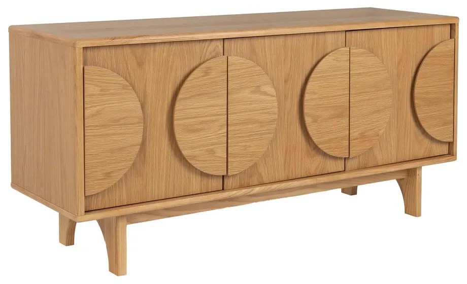 Natúr színű alacsony komód tölgyfa dekorral 120x58 cm Groove – Zuiver