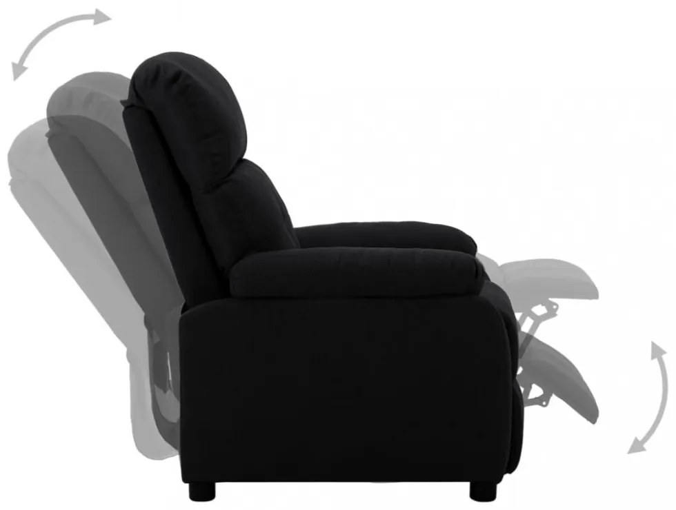 fekete szövet elektromos dönthető fotel