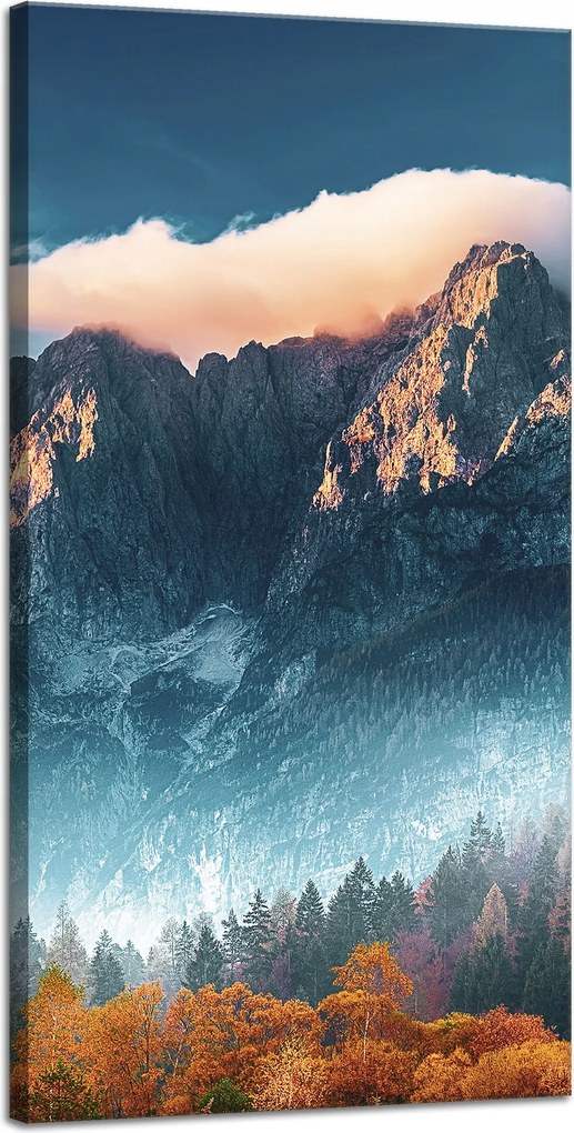 Vászonkép Hegyek Ég Erdő Természet 40x80 cm Ajándéknak is tökéletes