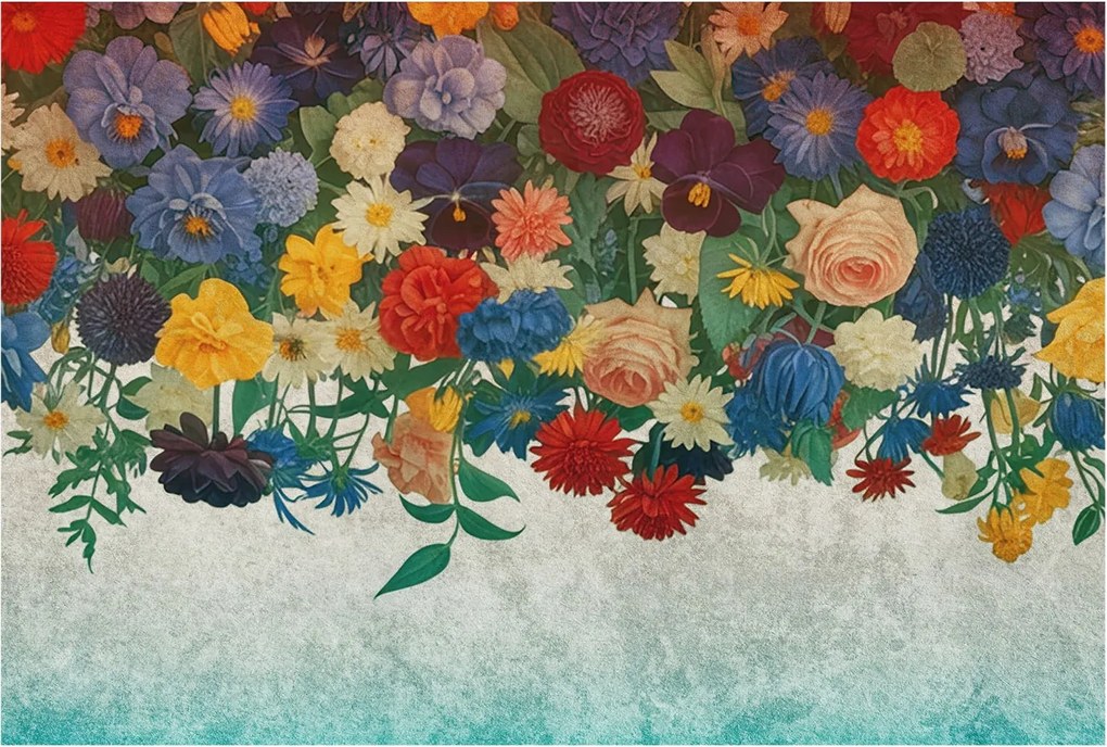 Fotótapéta Flizelina Nappali és Hálószoba Iroda Színes virágok 104x70 Ragasztó