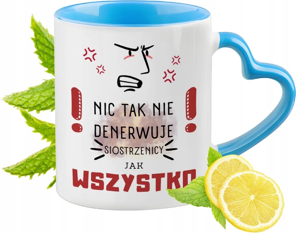 Unokahúgomnak Kék Bögre Szív Alakú Füllel Ajándék