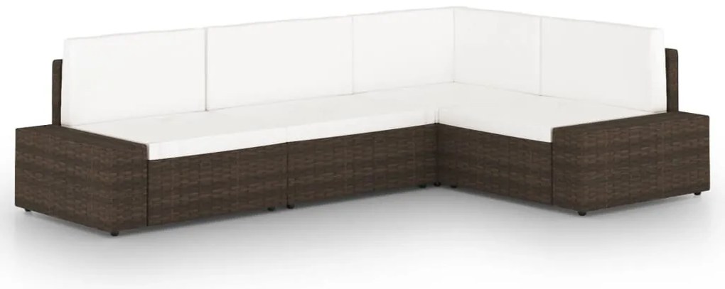 4 részes barna polyrattan kerti ülőgarnitúra párnákkal