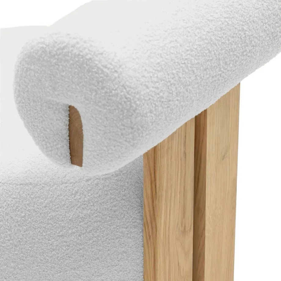 Fehér design fotel HANNA, tölgy