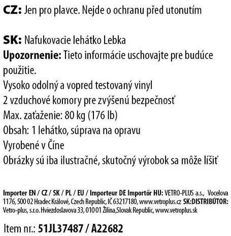 Vetro-Plus Felfújható napozóágy Kalóz koponya, 159x 120 cm