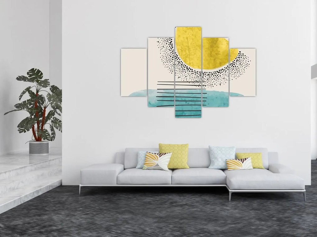 Kép - Absztrakt festmény a strandról N⁰2 (150x105 cm)