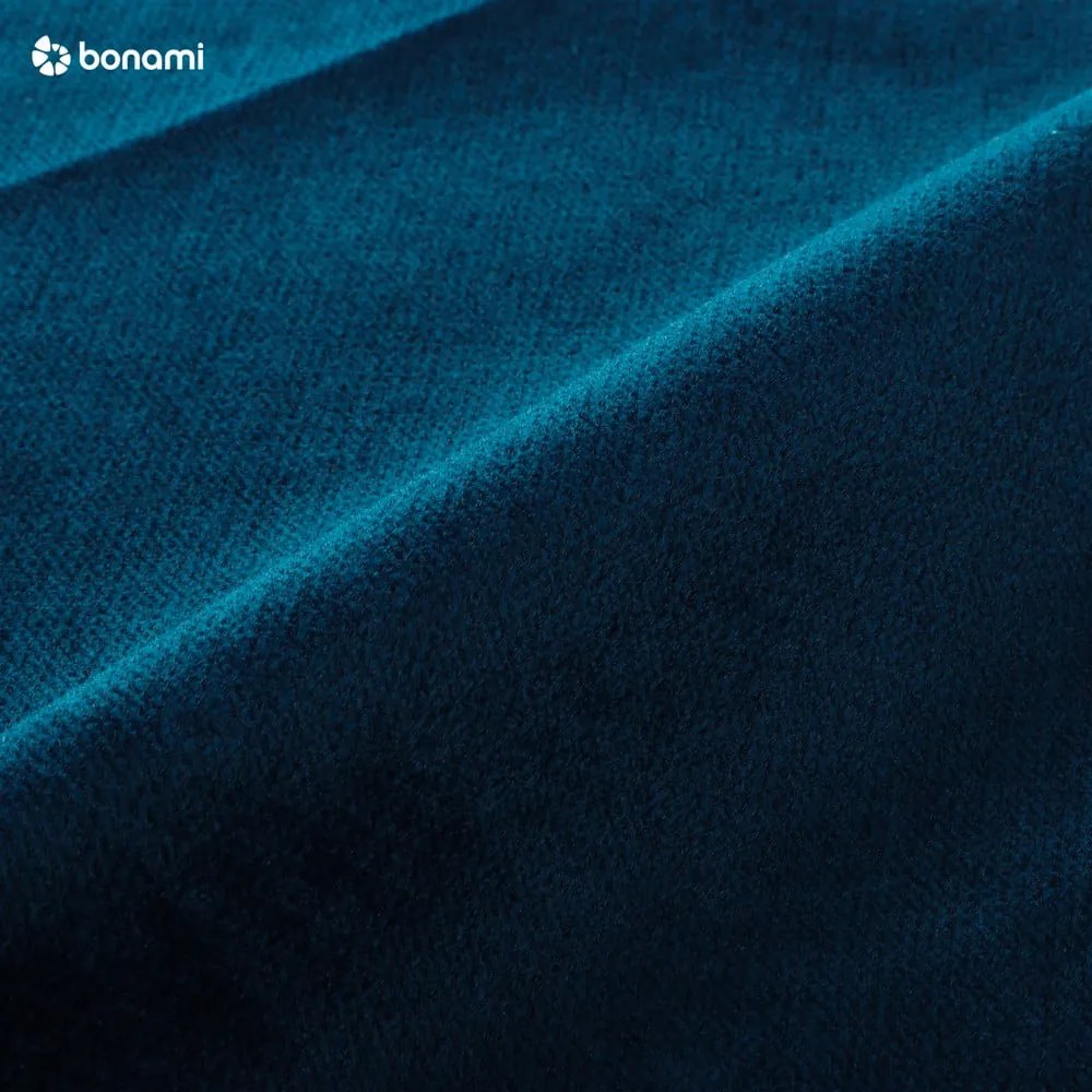 Sötétkék bársony kinyitható sarokkanapé (jobb oldali) Lofty Lilly – Miuform