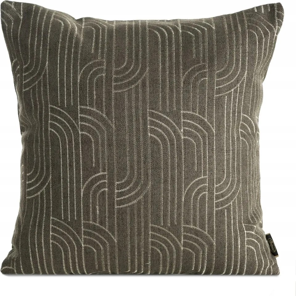 Dekoratív párnahuzat 45X45 barna, geometrikus mintával