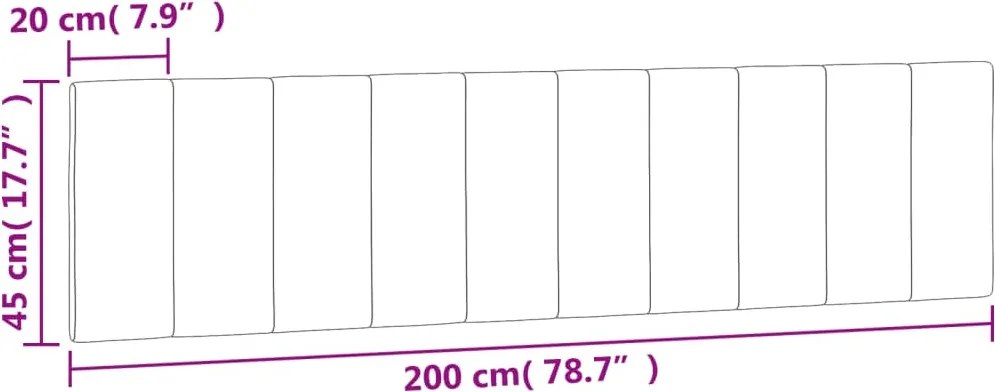 fekete bársony fejtámla párna Hanko 200 cm