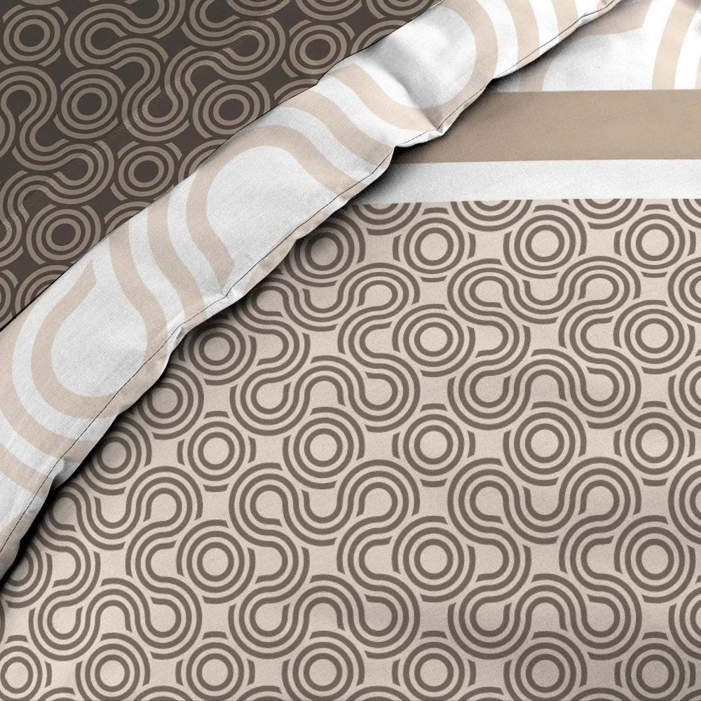 Barna kétszemélyes-hosszabbított pamut ágyneműhuzat lepedővel-hatrészes 240x220 cm Pacha – douceur d'intérieur