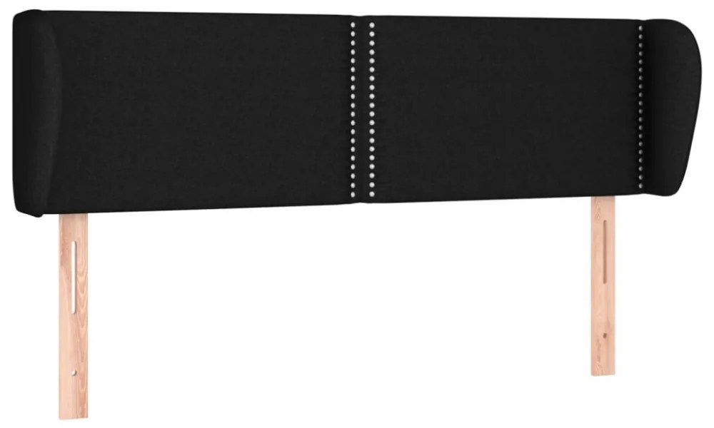 fekete szövet fejtámla szárnyakkal 147x23x78/88 cm