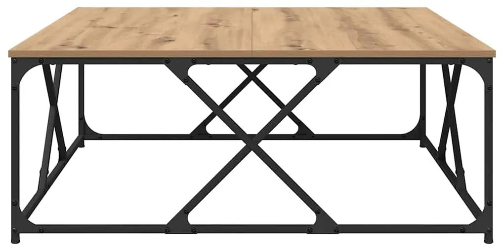 Dohányzóasztal kézműves tölgy 100 x 100 x 40 cm Faanyag