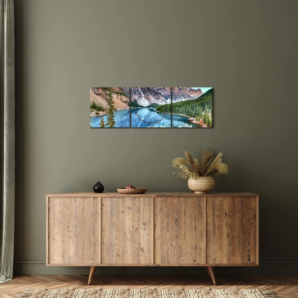 Kép - Moraine-tó (órával) (90x30 cm)