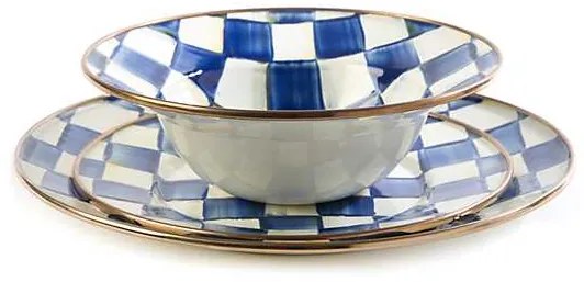 Zománcozott desszerttál "Royal Check" 20 cm - MacKenzie-Childs