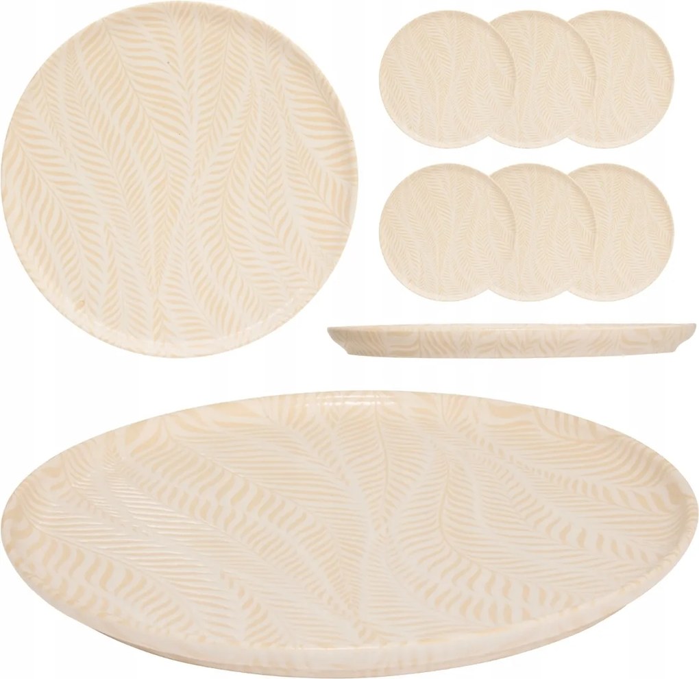 6 db-os étkészlet 28 cm Krémszínű kerámia étkészlet