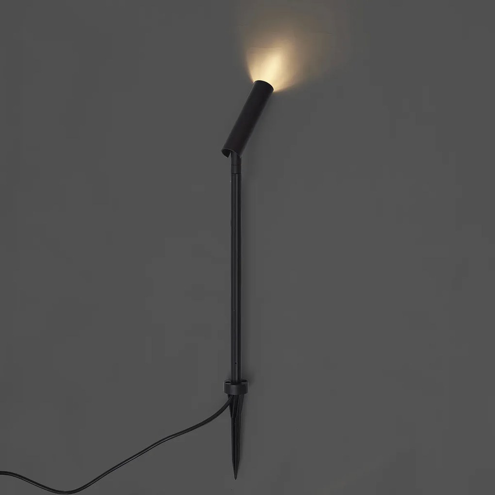 Modern kerti spotlámpa 12V fekete 10cm LED-del IP65 - Voltaire Lino
